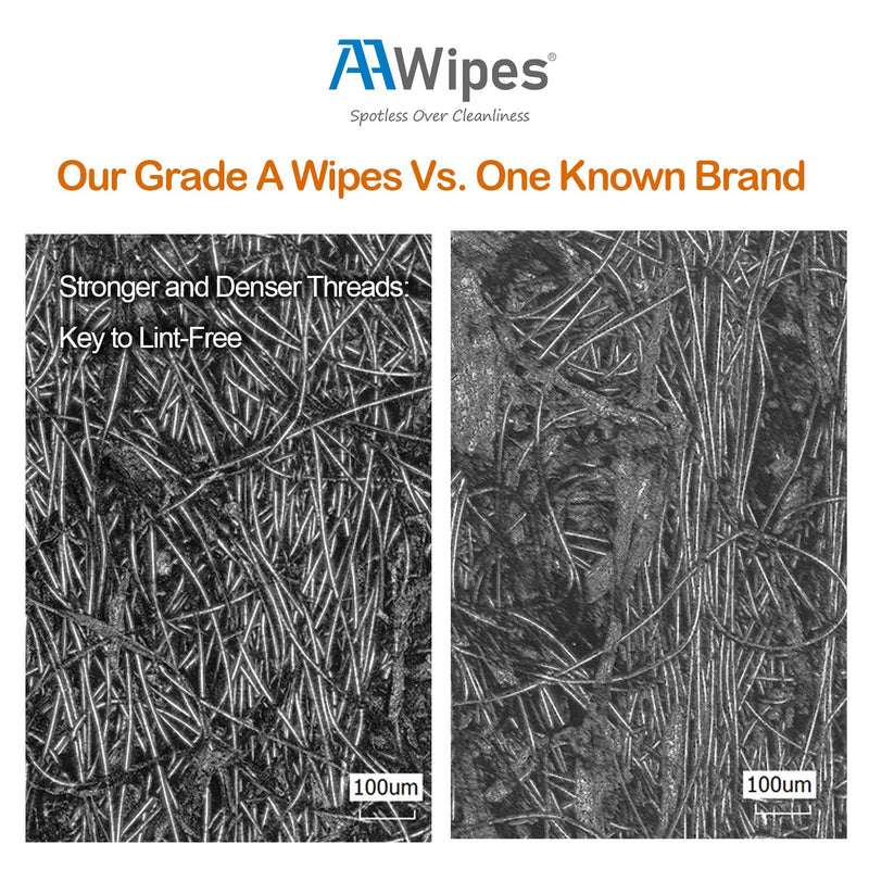 AAwipes Cleanroom Wipes Lint Free Wipes 4" x 4" Cellulose/Polyester Blend (4" x 4"-600 Pcs) 600 Count (Pack of 1)
