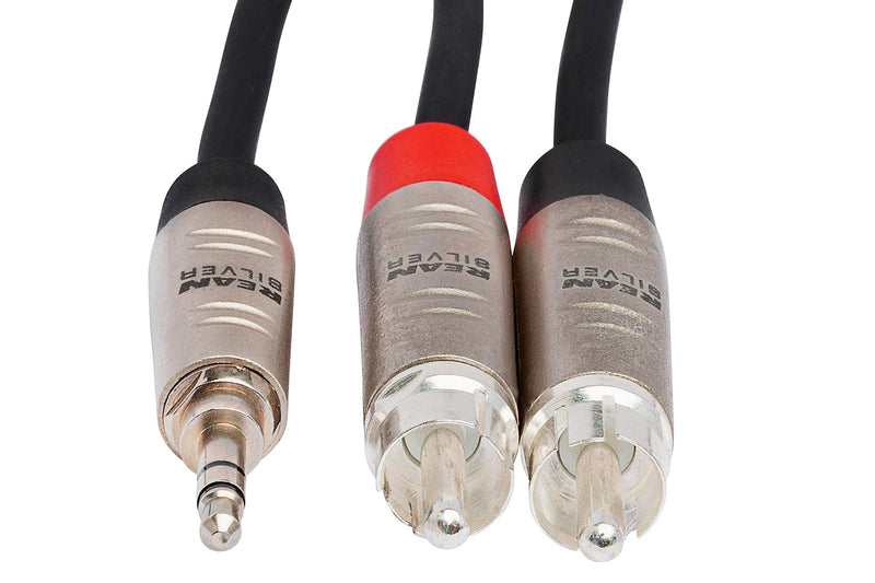 Hosa HMR-003Y 3.5 mm TRS to Dual RCA Pro Stereo Breakout Cable, 3 Feet