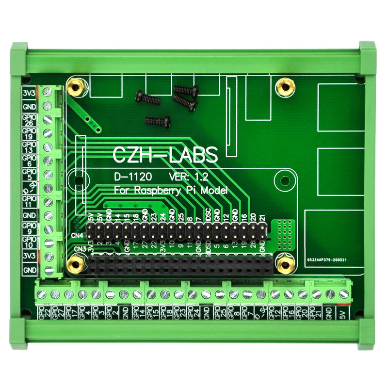 Electronics-Salon DIN Rail Mount Screw Terminal Block Adapter Module, for Raspberry Pi A+ 3A+ B+ 2B, 3B 3B+ 4B Zero Zero-W