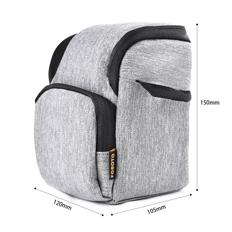 FOSOTO Camera Case Bag Compatible for Nikon L340 L330 B500 L840,Canon SX420 SX720 SX620 G7X, Sony A6000 A6300 a5100 NEX-6 W830 RX100 RX0M2,Panasonic GX85 ZS60 Long Zoom or Compact Syste Grey