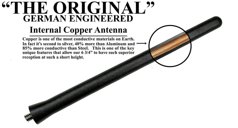 AntennaMastsRus - The Original 6 3/4 Inch is Compatible with Kia Borrego (2009) - Car Wash Proof Short Rubber Antenna - Internal Copper Coil - Premium Reception - German Engineered 6 3/4" Inch - PREMIUM CHOICE