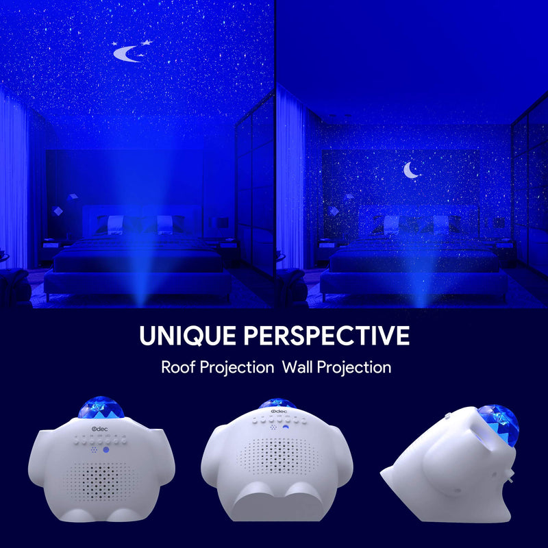 Odec Galaxy Star Projector, Night Light with Bluetooth Speaker and Nebula Galaxy LED Light and Voice Control Lamp for Valentine's Day Gift Baby Rooms Starlight Dinners Game Rooms Home Party Gift