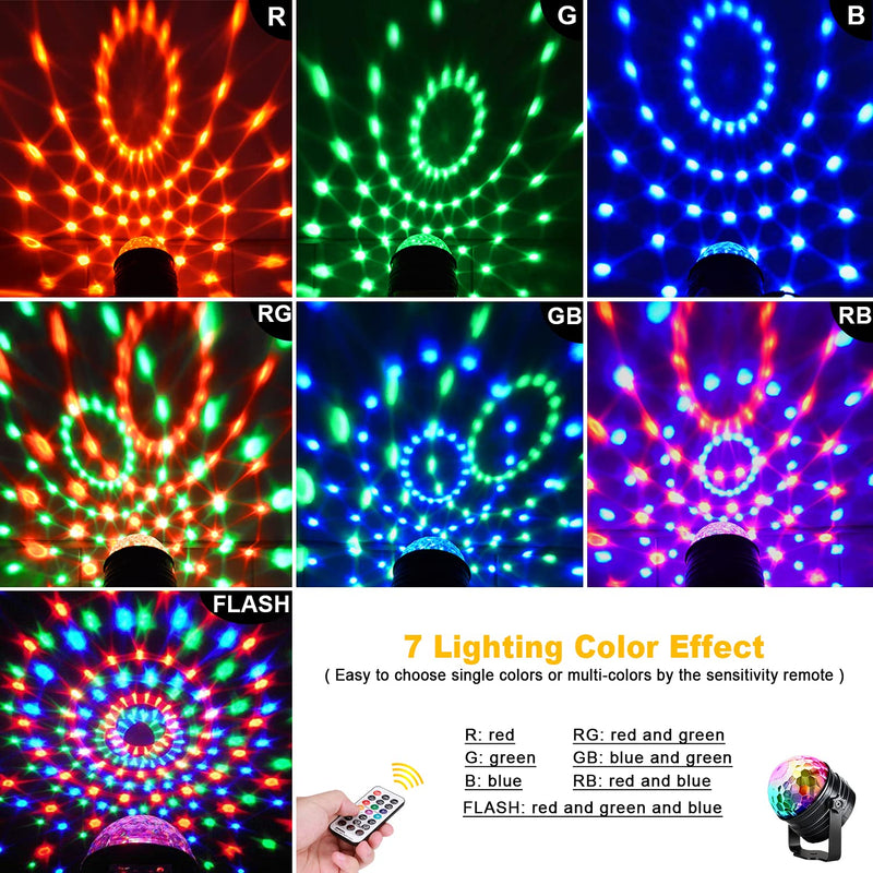 LED Disco Lights, 2 in 1 Disco Lights Music Activated with 7 RGB Colors, Night Light, Timer Function, Also USB Powered Disco Lamp for Christmas, Bar, Party, Club, Xmas