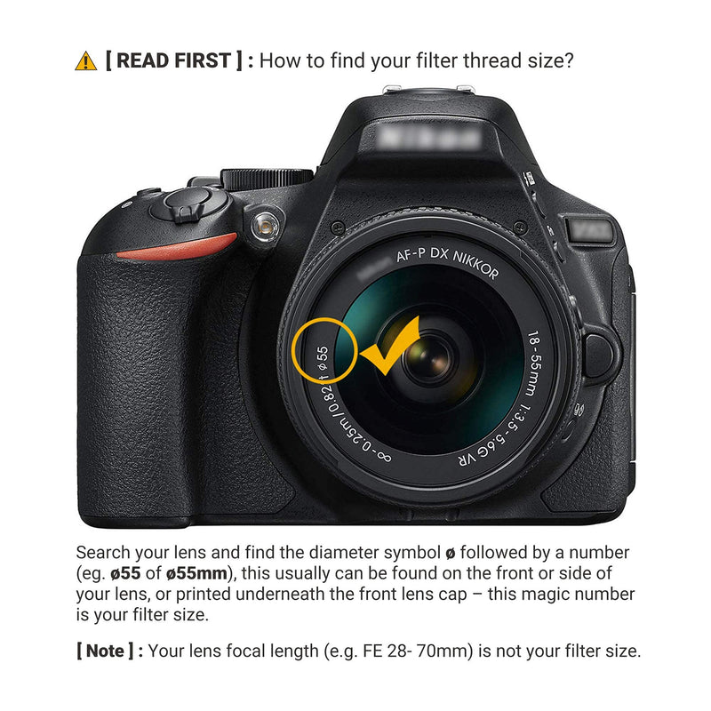 JJC 55mm Variable Neutral Density Filter ND2 to ND400, Slim Fader ND Filter for Sony A6600 A6500 A6400 A6000 with E 18-135mm f/3.5-5.6, Sigma 56mm f/1.4 DC DN Lens& More with 55mm Thread