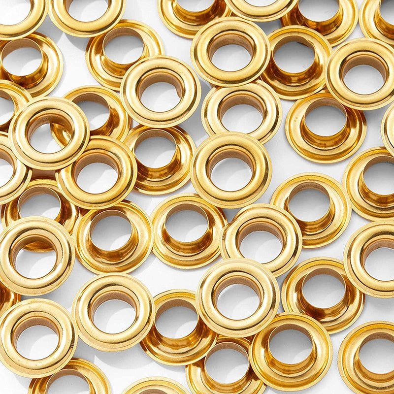 Bright Creations Brass Grommet Eyelet Kit with Washers in Antique Style (0.5 in, 50 Pieces)