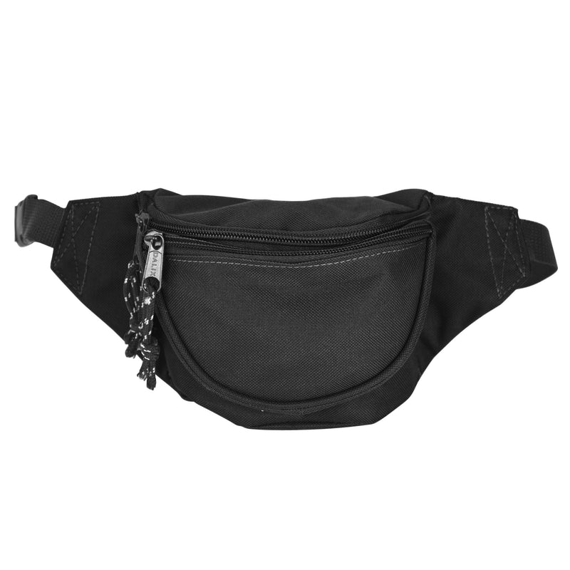 DALIX Fanny Pack w/ 3 Pockets Traveling Concealment Pouch Airport Money Bag Black