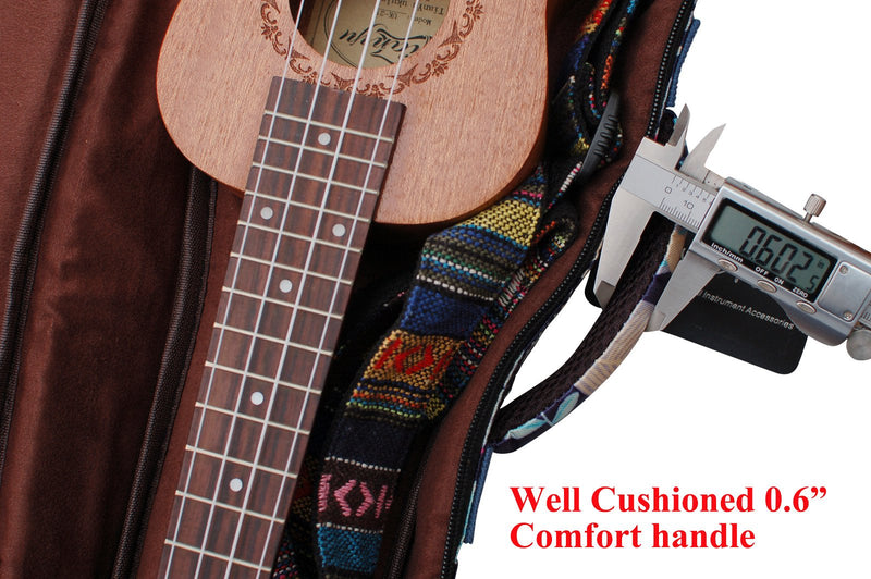 MUSIC FIRST Nylon 23" Concert"3D Summer Leaves" Ukulele case, Ukulele bag, Ukulele cover 3D Summer Leaves