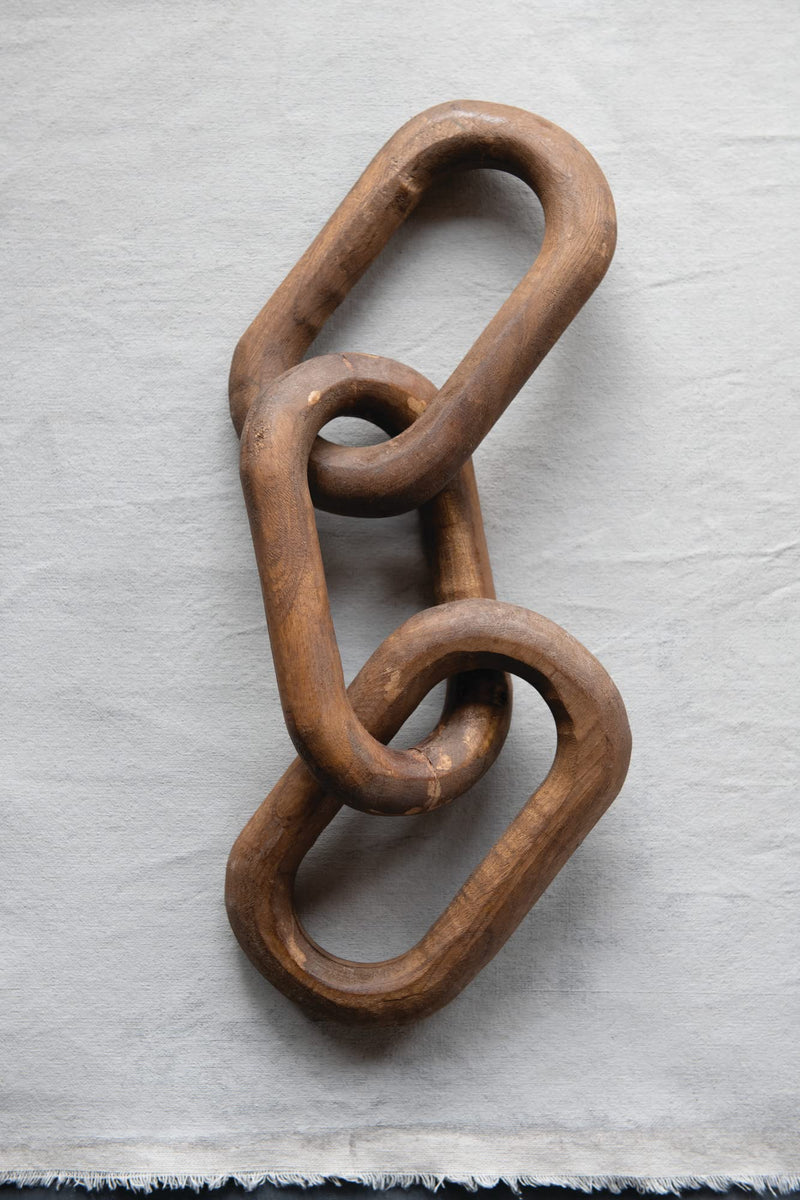 Creative Co-Op Reclaimed Wood 3 Links Chain, Natural