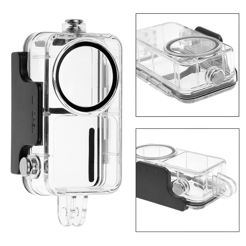 Camkix Waterproof Case Compatible with DJI Action 2 Power Combo or DJI Action 2 Dual-Screen Combo -Transparent - Protects Up to 147ft/45M Underwater - Clear Display - Diving, Skiing, Snorkeling Case