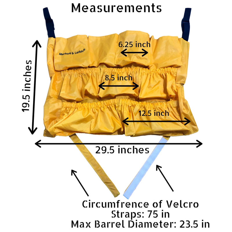 Yellow Trash Can Caddy Bag For Garbage Bins | Brute Compatible | Fits 32 - 50 Gallon Can | Heavy Duty Vinyl Construction | Large Commercial Size | Organizer For Cleaning, Maid, & Janitorial Duties