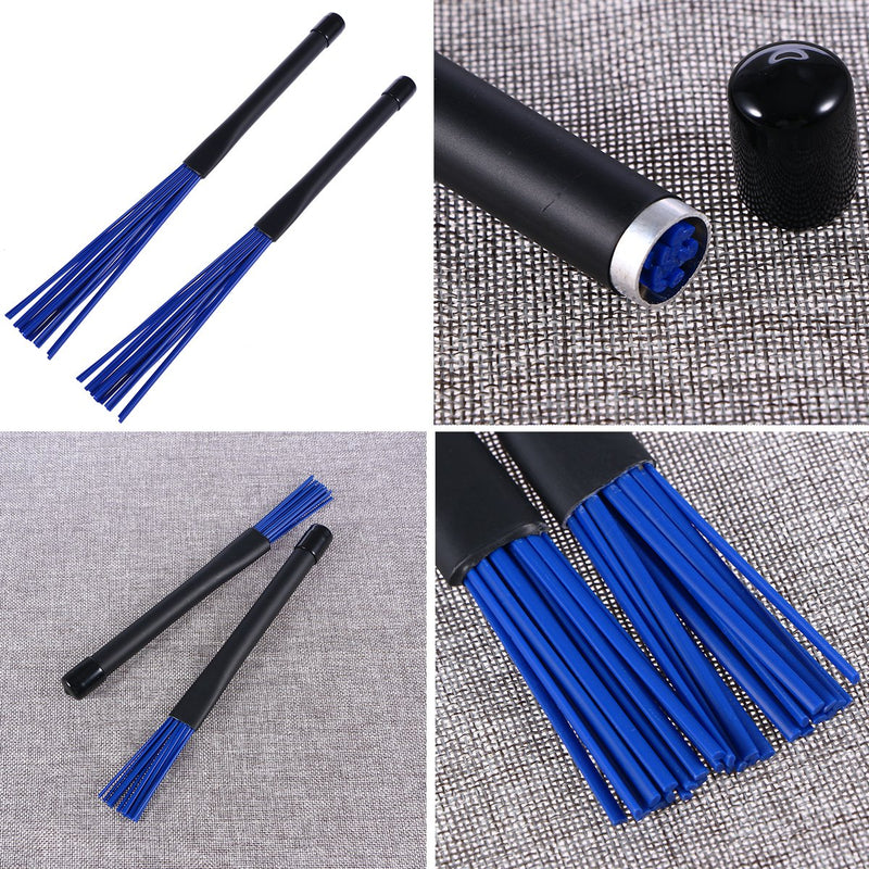Tinksky A Pair of Retractable Telescopic Handles Percussion Drum Brushes Sticks for Jazz Rock