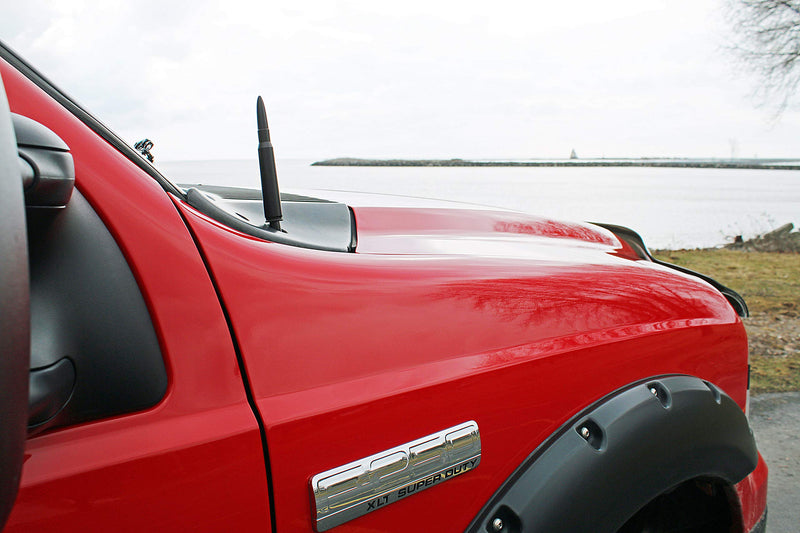 AntennaMastsRus - 50 Caliber Bullet Aluminum Antenna is Compatible with GMC Sierra 1500 (2006-2021) 50 Cal Bullet Black