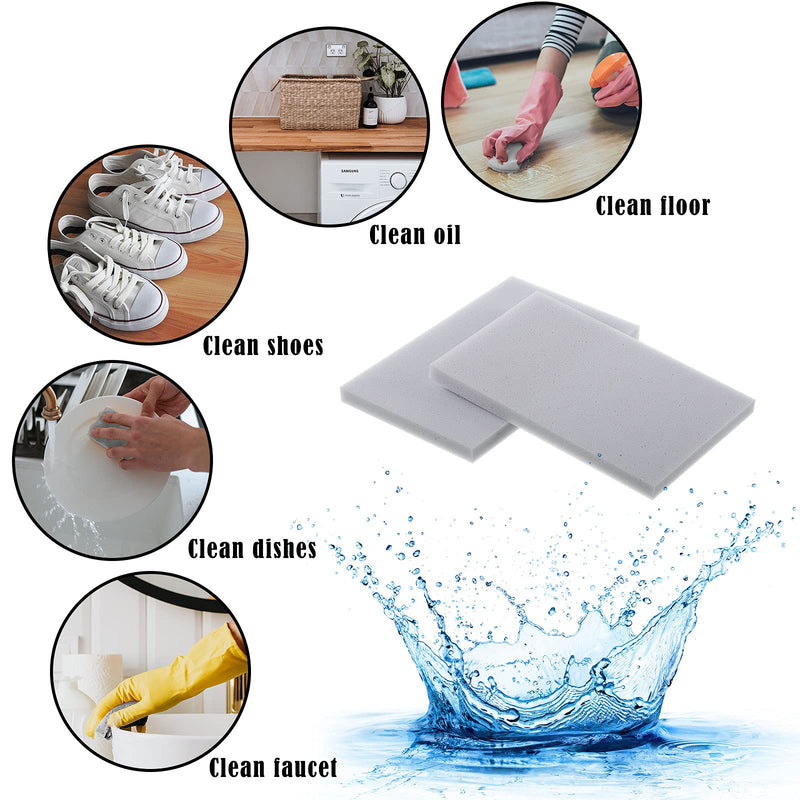 100 Pieces Magic Sponge Eraser Sponge Pads Foam Pads Eraser Melamine Sponge for Kitchen, Bathroom, Furniture, Floor, Boat, Bathtub and Wall Cleaner (Gray and White)