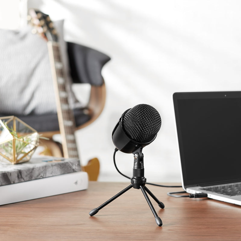 Amazon Basics Desktop Mini Condenser Microphone With Tripod - Black