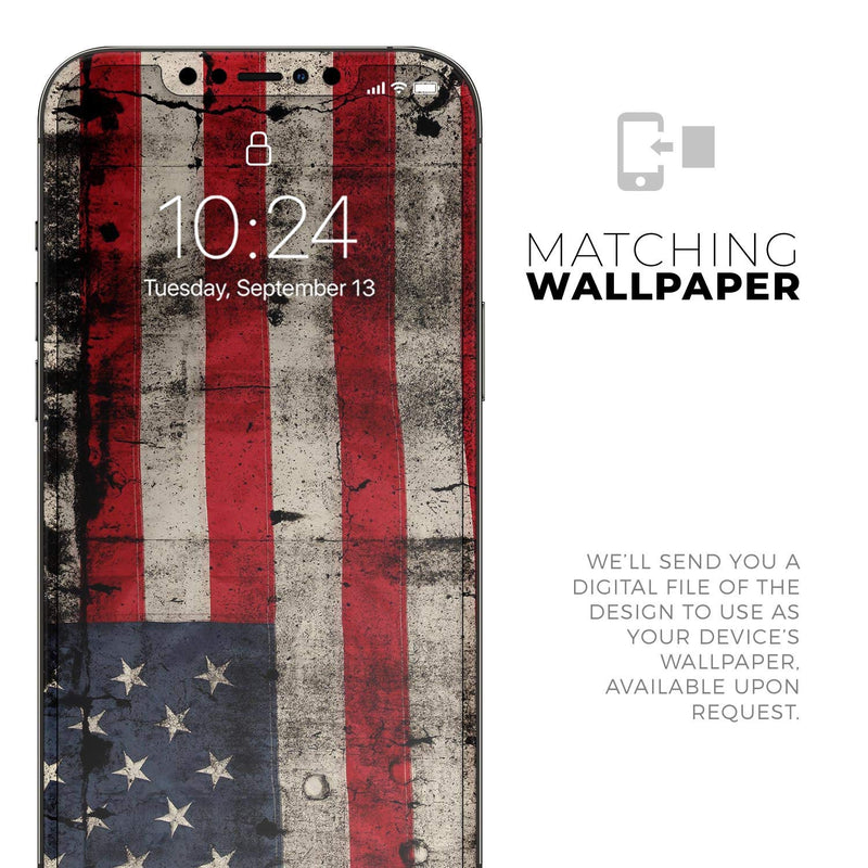 Design Skinz American Distressed Flag Panel - Full Body Skin Decal Wrap Kit Compatible with The Apple iPhone 12 Mini (Full-Body, Screen Trim & Back Glass Skin)