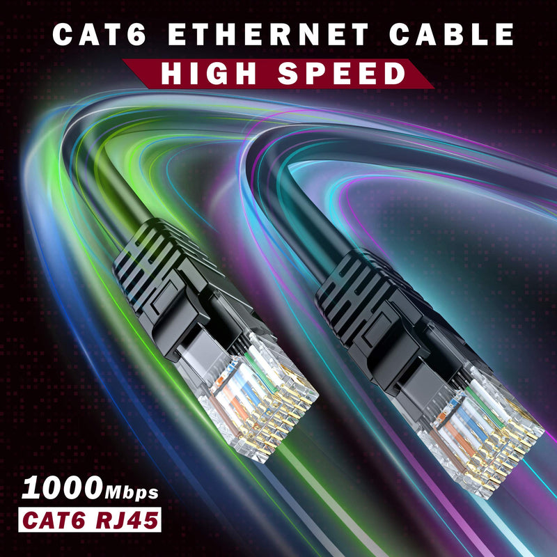 Maximm Cat 6 Ethernet Cable 3 Ft, 100% Pure Copper, Cat6 Cable (5 Pack) LAN Cable, Internet Cable and Network Cable - UTP (Multicolor) 3 Feet Multicolor