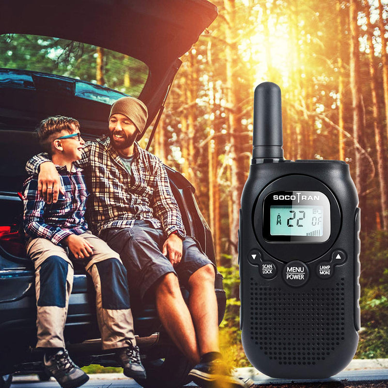 Adults Walkie Talkies Rechargeable FRS Two-Way Radios USB Charge Mini Walky Talky with Rechargeable Battery Long Range 5 Miles with Bright Light 2 Pack 0.5W Perfect for Family Outdoor Camping Trip