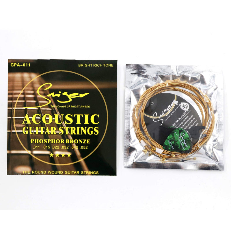 Acoustic Guitar Strings,Phosphor Bronze Guitar Strings.011-.052,Guitar Strings Acoustic 6 String Set,3 Guitar Picks And 1 String Changing Tool