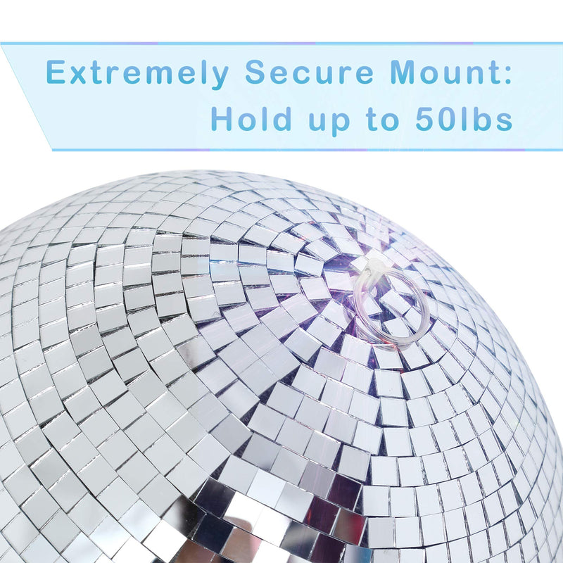 NuLink 8" Disco Light Mirror Ball with Hanging Ring