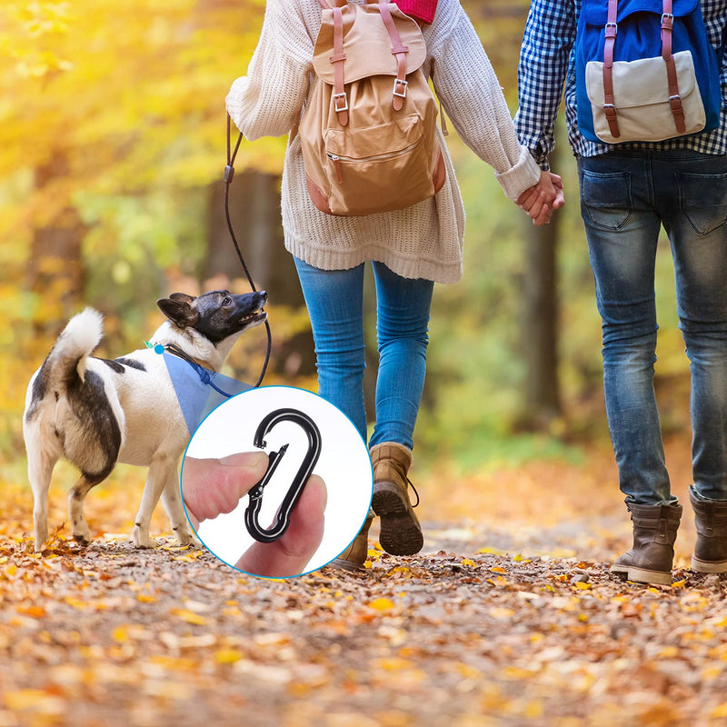 12 Pcs Carabiner Clip Spring Snap Hook - M4 1.57 Inch Heavy Duty Snap Hooks Quick Link for Bird Feeders or Dog Leash & Harness, 110 lbs Capacity M4-12pcs