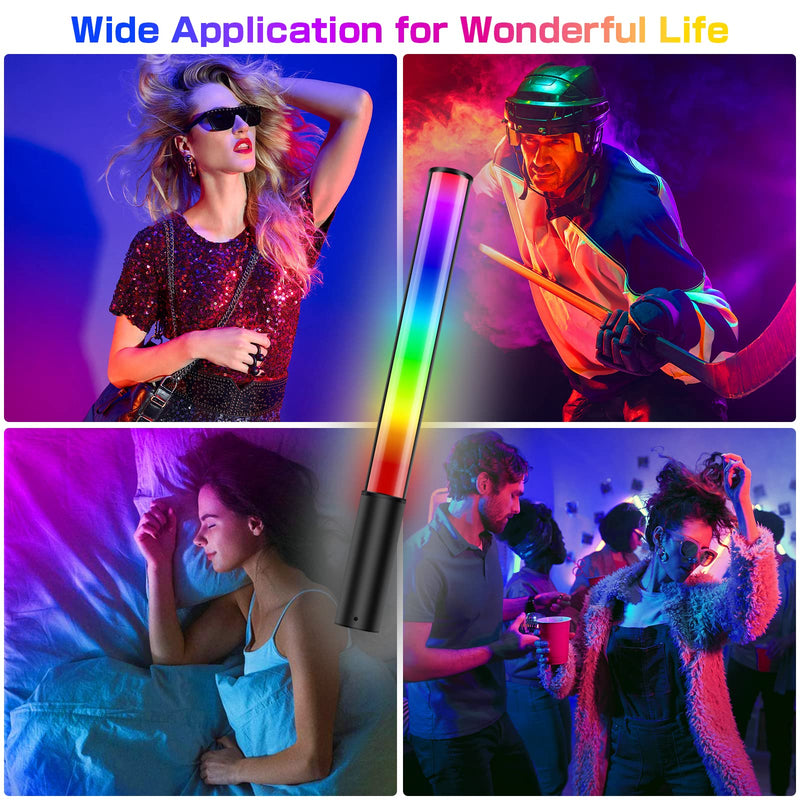 leshiou RGB Video Light Wand, Handheld Multi Color LED Photography Light Stick with Remote Control, Dimmable 2500K-6500K CRI97+ Full-Color LED Light with 2500mAh Rechargeable Battery, 12 Light Scenes Migic-P400S