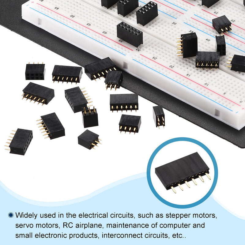 MECCANIXITY Straight Pin Header 4P 6P 8P 10P 20P 2.54mm Pitch for Prototype with Box Pack of 80 Per Set