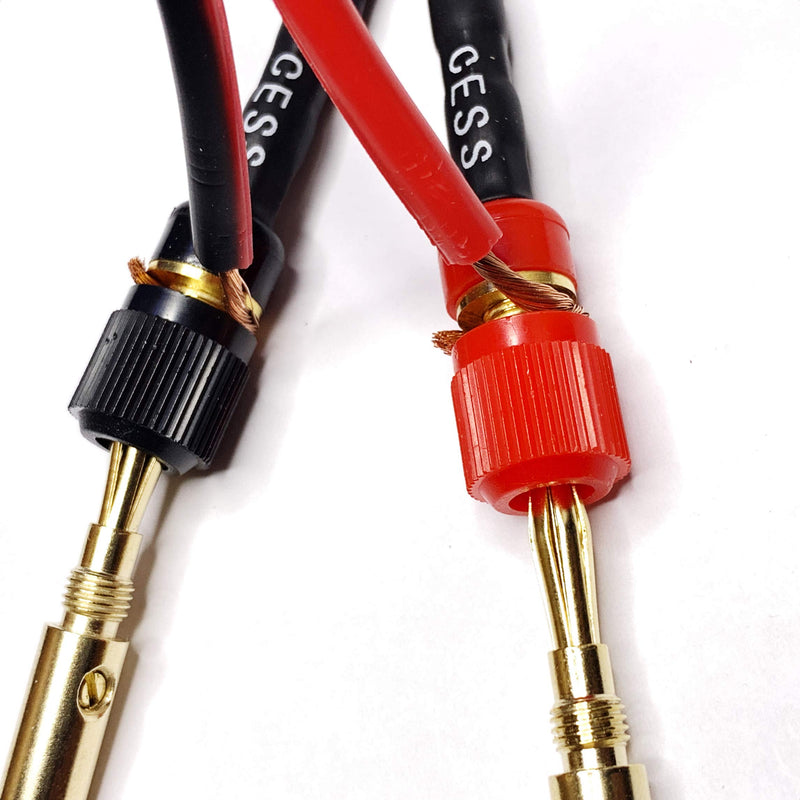 [AUSTRALIA] - CESS-031 Fork Spade Plugs to Binding Post Banana Female Jack - Spades Extension Cable - 2 Pack 