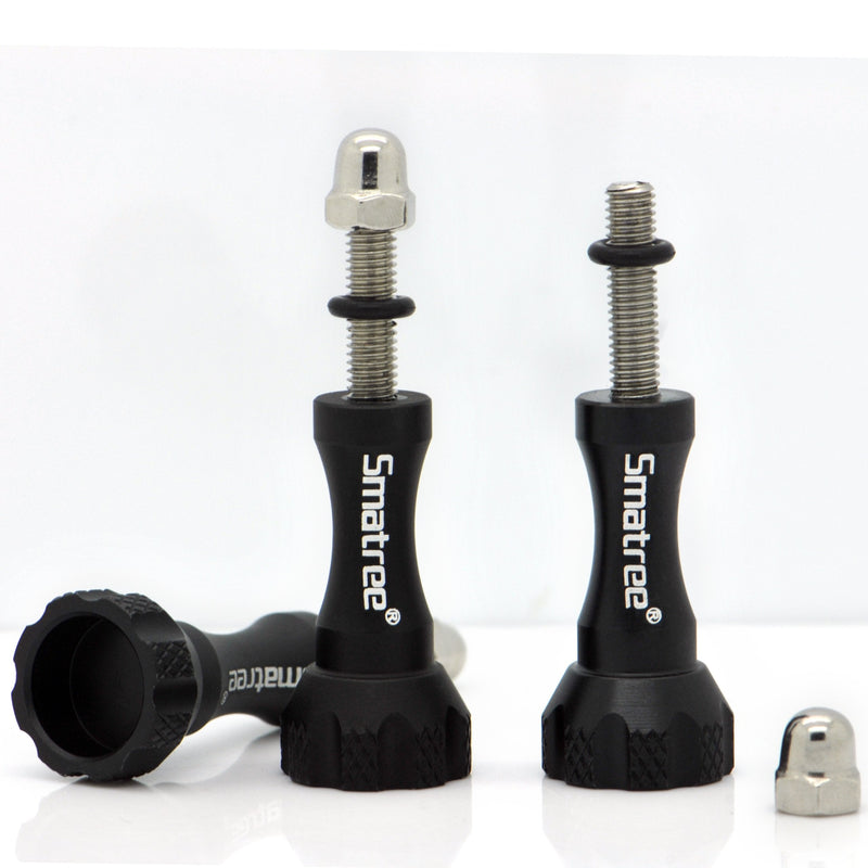 Smatree 3pcs Long Alumunium Thumbscrew Compatible for Gopro Max, Gopro Session, Hero 10/9/8/7/6/5/4/3+/3/2/1/GoPro Hero 2018/DJI OSMO Action Cameras, (Black)