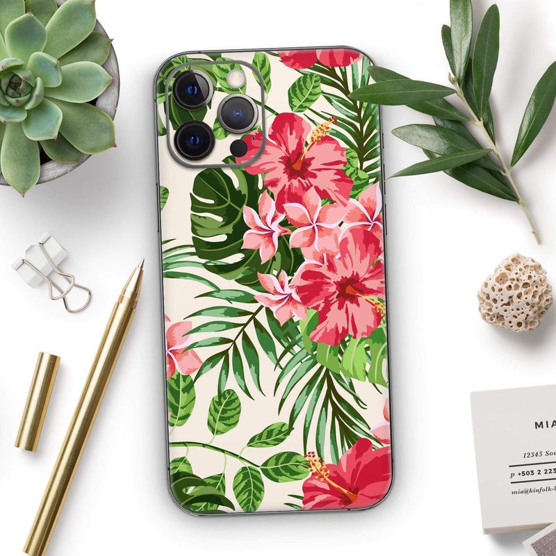 Design Skinz Dreamy Subtle Floral V1 - Full Body Skin Decal Wrap Kit Compatible with The Apple iPhone 12 Pro Max (Full-Body, Screen Trim & Back Glass Skin)