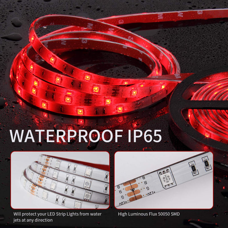 [AUSTRALIA] - LED Strip Lights, Usieka 300 LEDs 33feet SMD5050 LED Light Strip IP65 Waterproof RGB LED Strip Color Changing LED Tape Light Kit with 44 Keys IR Remote Controller and 12V 5A Power Supply 