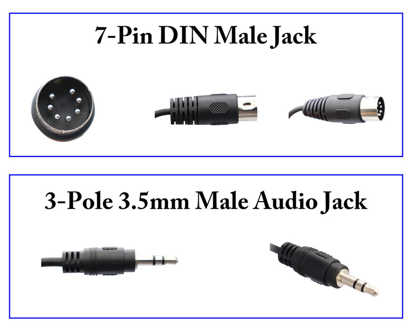 zdyCGTime 3.5mm to Midi Extension Cable,MIDI DIN 7 Pin to 3.5mm(1/8in) Male Audio Cable,Compatible with iPad/iPhon/MP3/PC/TV/Android to Bang & Olufsen B&O,Naim,Quad.Stereo Systems(3 M/9.8ft) 3m