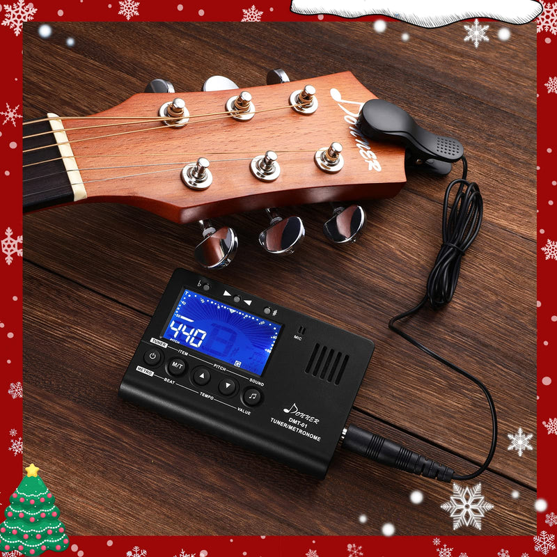 Donner Metronome Tuner for All Instruments - Guitar, Bass, Violin, Ukulele, Trumpet, Chromatic, Clarinet, Flute, 3 in 1 Digital Metronome with Tuner/Metronome/Tone Generator, DMT-01