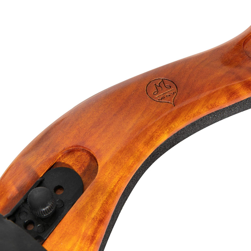 MI&VI Violin Shoulder Rest - Real Maple Wood, Round, Collapsible, Adjustable, Excellent Support Grip (Violin 4/4-3/4& Viola 14"-13") Violin 4/4 - 3/4