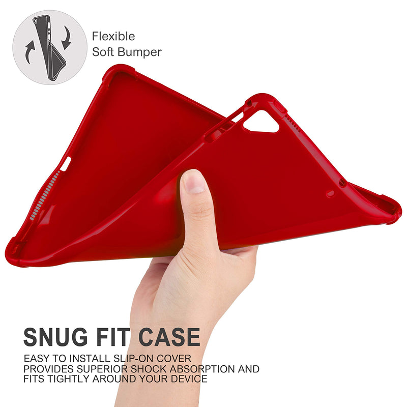 KIQ iPad 9.7 5th 6th Gen Case, TPU Skin Protection Anti Slip Lightweight Cover for Apple iPad 9.7 2017/2018 5th & 6th Generation [Red] TPU Red