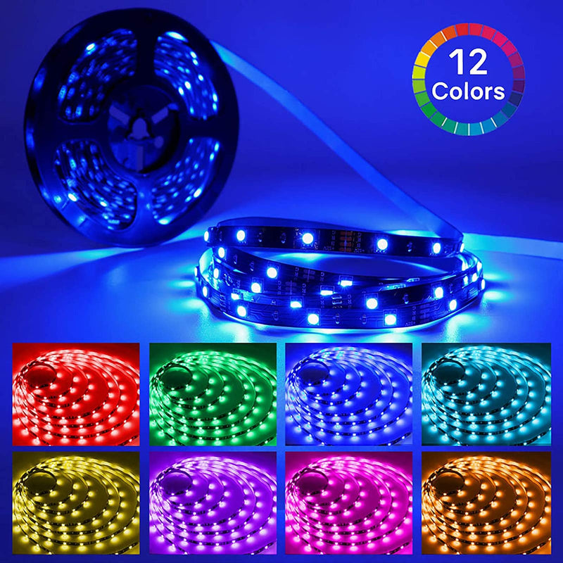 [AUSTRALIA] - 32.8ft LED Strip Lights, HitLights RGB Ultra Brighter Color Changing Led Tape Lights 5050 300 LEDs Flexible Light Strips with RF Remote, UL Power Supply for Home Room Party TV Bedroom 32.8FT 