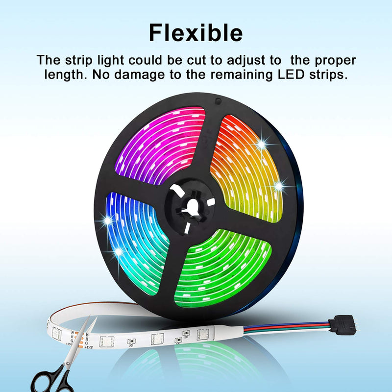 [AUSTRALIA] - JMEXSUSS WiFi LED Strip Lights, 16.4ft Music Sync LED Light Strip, RGB 5050 Color Changing Rope Lights Compatible with Alexa, Google Home, Phone App, Remote Control Flexible Tape Lights for Bedroom 16.4ft WiFi 