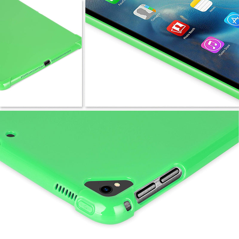 KIQ iPad 9.7 5th 6th Gen Case, TPU Skin Protection Anti Slip Lightweight Cover for Apple iPad 9.7 2017/2018 5th & 6th Generation [Green] TPU Green