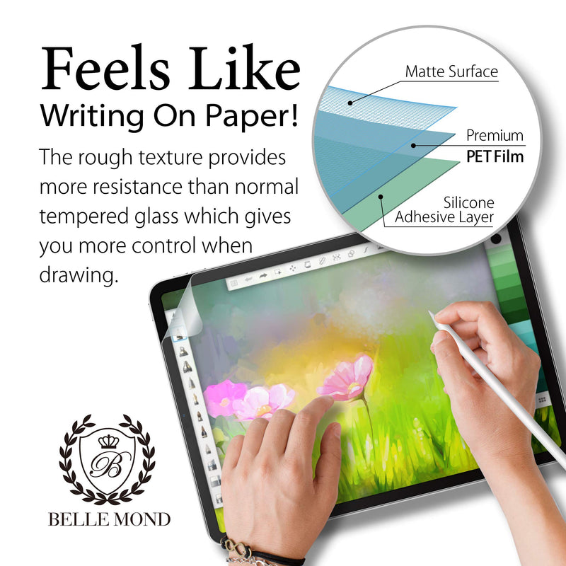 BELLEMOND 2 SET - Exclusively Made in Japan - Paper Screen Protector compatible with iPad Pro 11" (2021/2020/2018) - Write, Draw & Sketch with the Apple Pencil as if using on Paper - 2 pcs WIPD11PL10 iPad Pro 11" (2021/2020/2018)