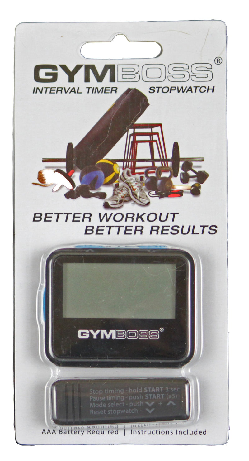 Gymboss Interval Timer and Stopwatch - Black / Blue SOFTCOAT