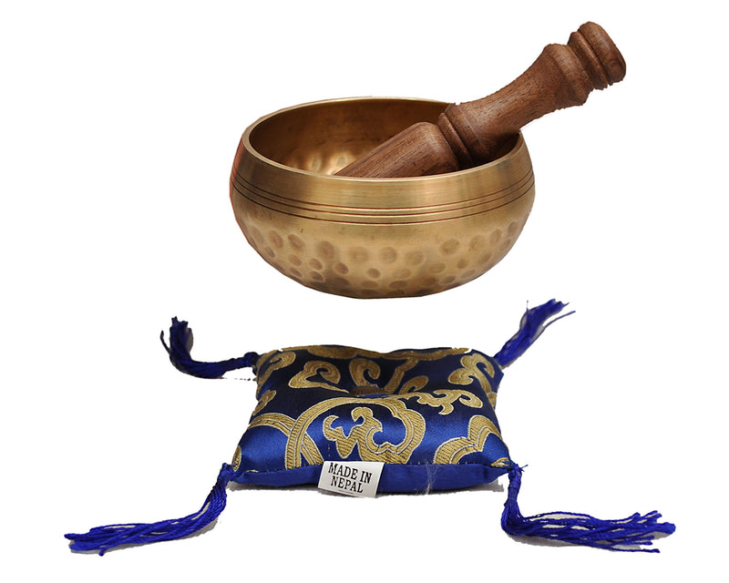 Dharma Store Nepalese Hand Hammered Tibetan Meditation Yoga Singing Bowl Set - with Traditional Design Fridge Magnet 3.8 Inches