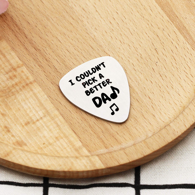 KENYG Fathers Day Christmas I Couldn't Pick A Better Dad Scrub Silver Guitar Pick Musical Instrument Accessories
