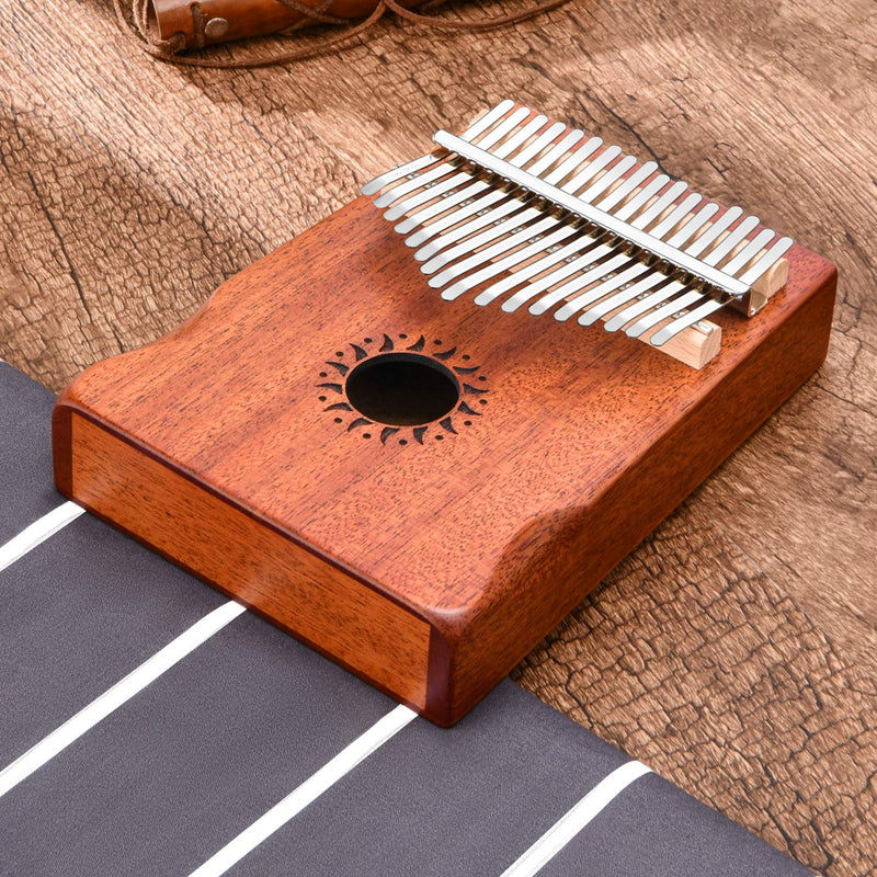 Donner Kalimba Thumb Piano 17 Keys, Thumb Piano Musical Instrument, Portable Finger Piano Mbira Sanza with Tuning Hammer, Study Instruction and Hard Case, Gift for Beginners Adult Professional DKL-17