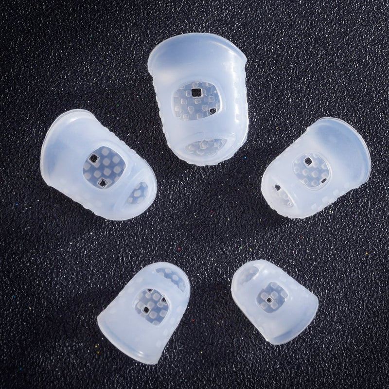 10Pcs 5 Sizes Clear Silicone Guitar Fingertip Protectors Anti-Slip Finger Guards for Ukulele Electric Guitar