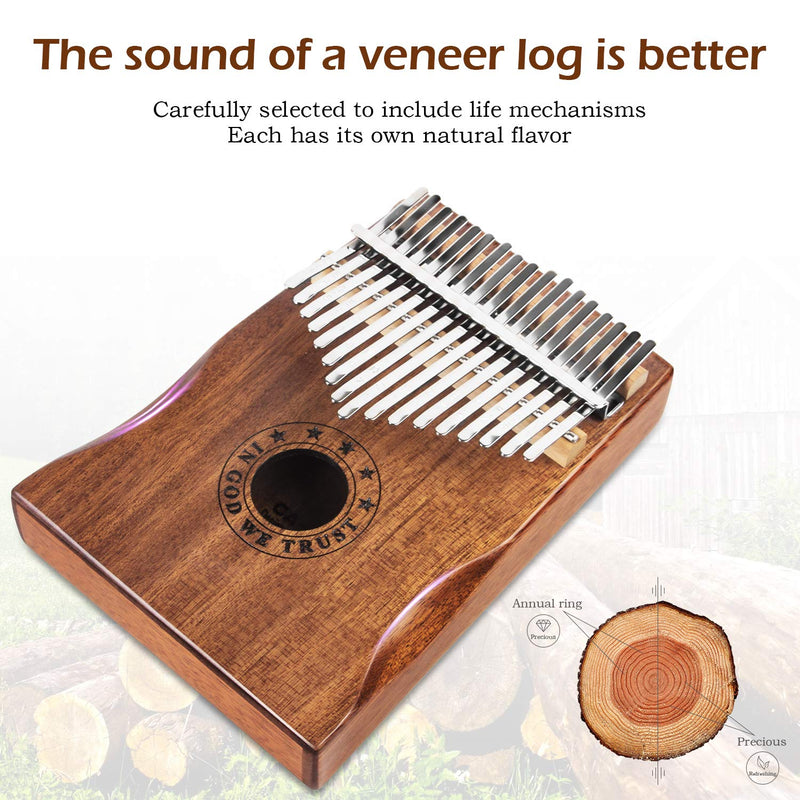 Kalimba Thumb Piano 17 Keys Musical Instruments, Mbira Finger Piano Gifts for Kids and Adults Beginners