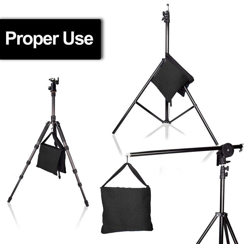 Emart Heavy Duty Sandbag Photo Studio Weight Bag Saddlebag Design for Photography Stand Light Stand Tripod, Outdoor Patio, Sports, Photo Sets, Film Sets, Live Productions -4 Packs Set Black