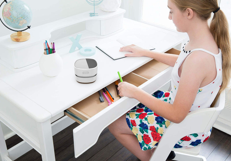 ODISTAR Desktop Vacuum Cleaner, Mini Table dust Sweeper Energy Saving,High Endurance up to 90 mins,Cordless&360º Rotatable Design for Keyboard/Home/School/Office(White) White