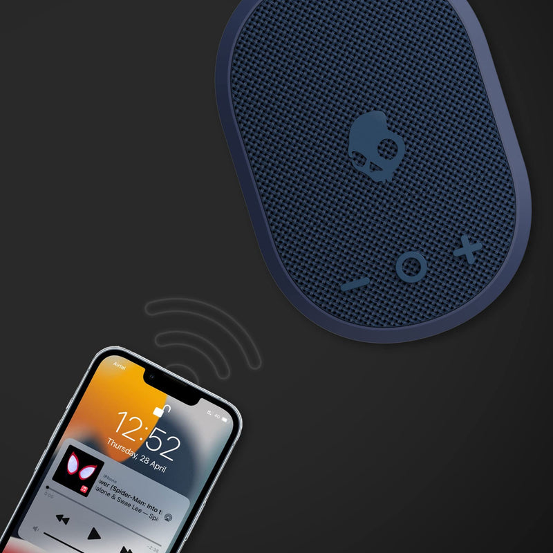 Skullcandy Kilo Wireless Bluetooth Speaker - IPX7 Waterproof Mini Bluetooth Speaker with 24 Hour Battery, Downward Firing Passive Radiator, and True Wireless Pairing - Perfect for Outdoor (Navy) Navy