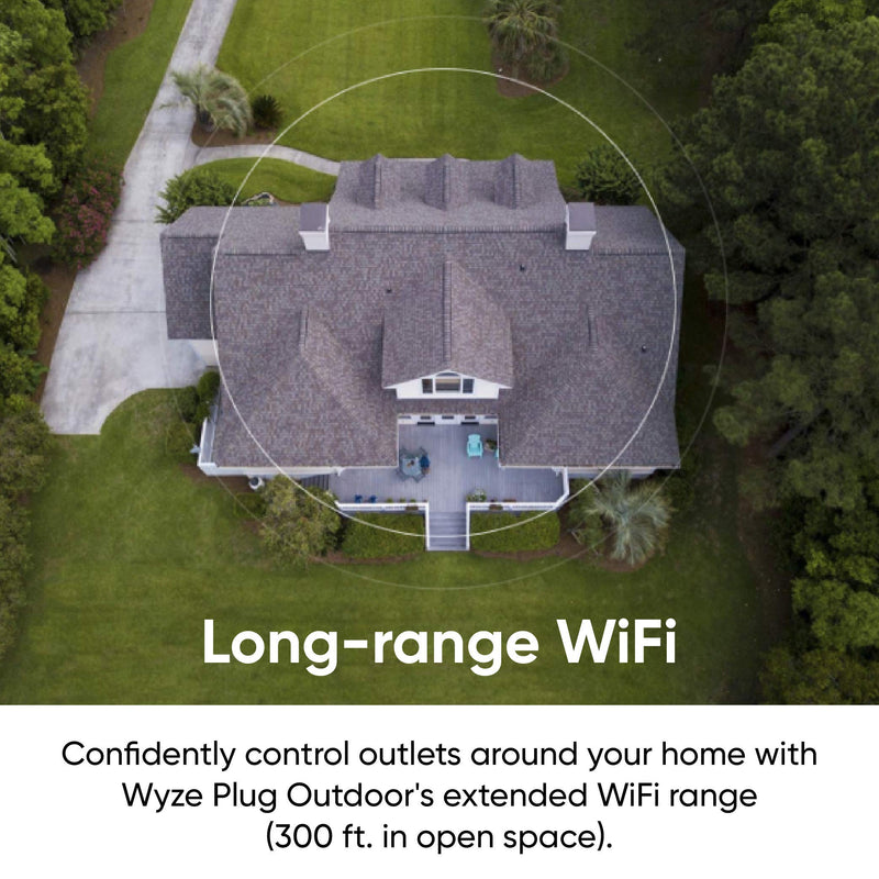 Wyze Plug Outdoor, Dual Outlets Energy Monitoring, IP64, 2.4GHz WiFi Smart Plug, Works with Alexa, Google Assistant, IFTTT, No Hub Required, Black – A Certified for Humans Device