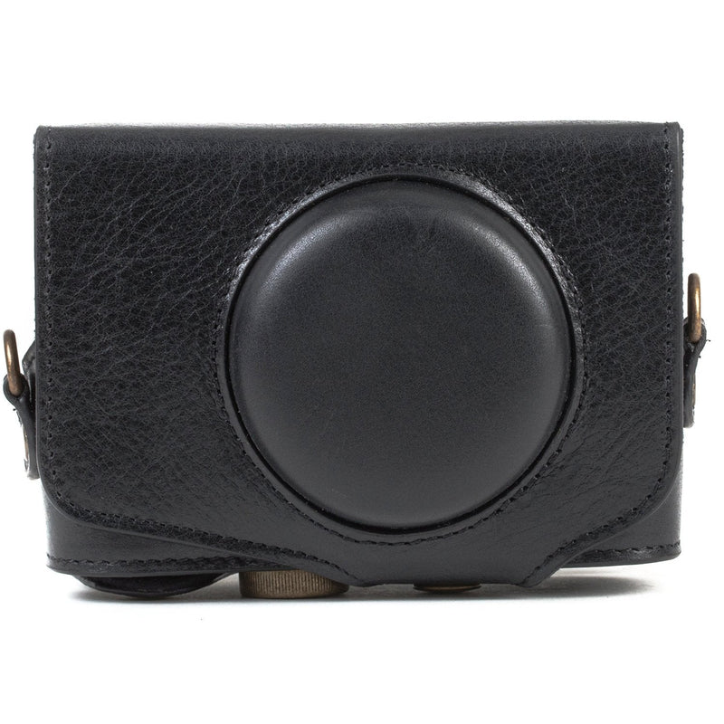 MegaGear MG1176 Canon PowerShot SX740 HS, SX730 HS Ever Ready Genuine Leather Camera Case with Strap - Black