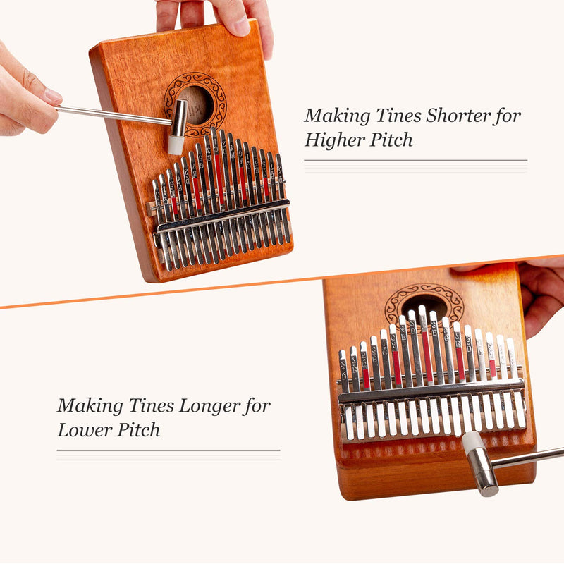 Kalimba, Kalimba Thumb Piano Kalimba 17 Key, Kalimba with Tune Hammer and Study Instruction, Portable Mbira Finger Piano, Kalimba Thumb Piano, Handmade with Mahogany and Ore Steel Bars